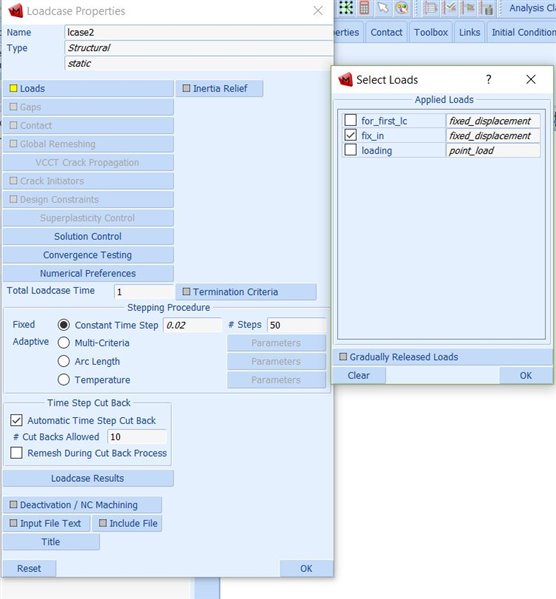 bc in loadcases