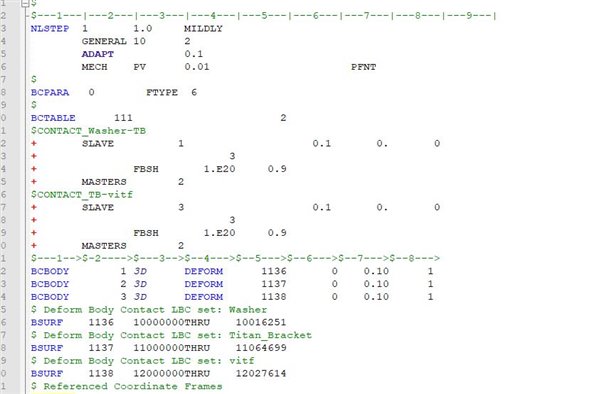 contact parameters